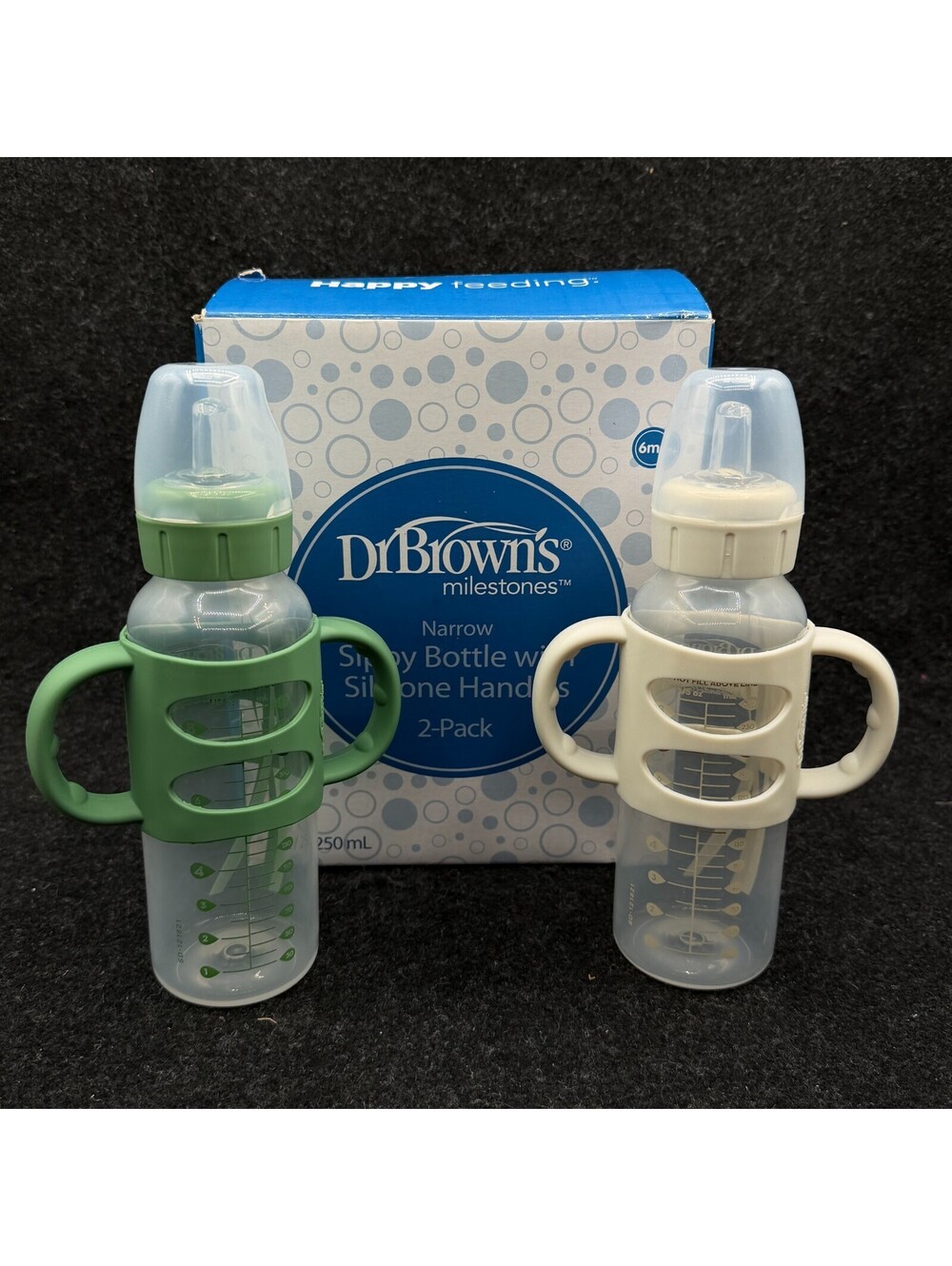 Dr Browns Milestones Sippy Bottle w/ Silicone Handles - Pack Of 2 New